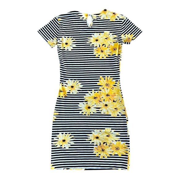 French Connection Sunflower Striped Jersey Mini Dress - Picture 2 of 4